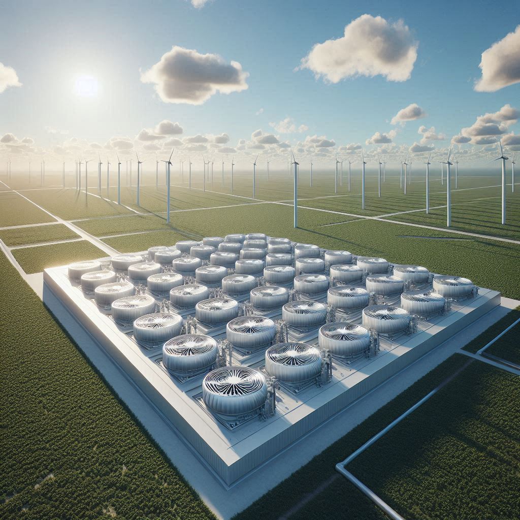 Direct Air Capture facility utilizing Carbon Capture Technology to clean the atmosphere.