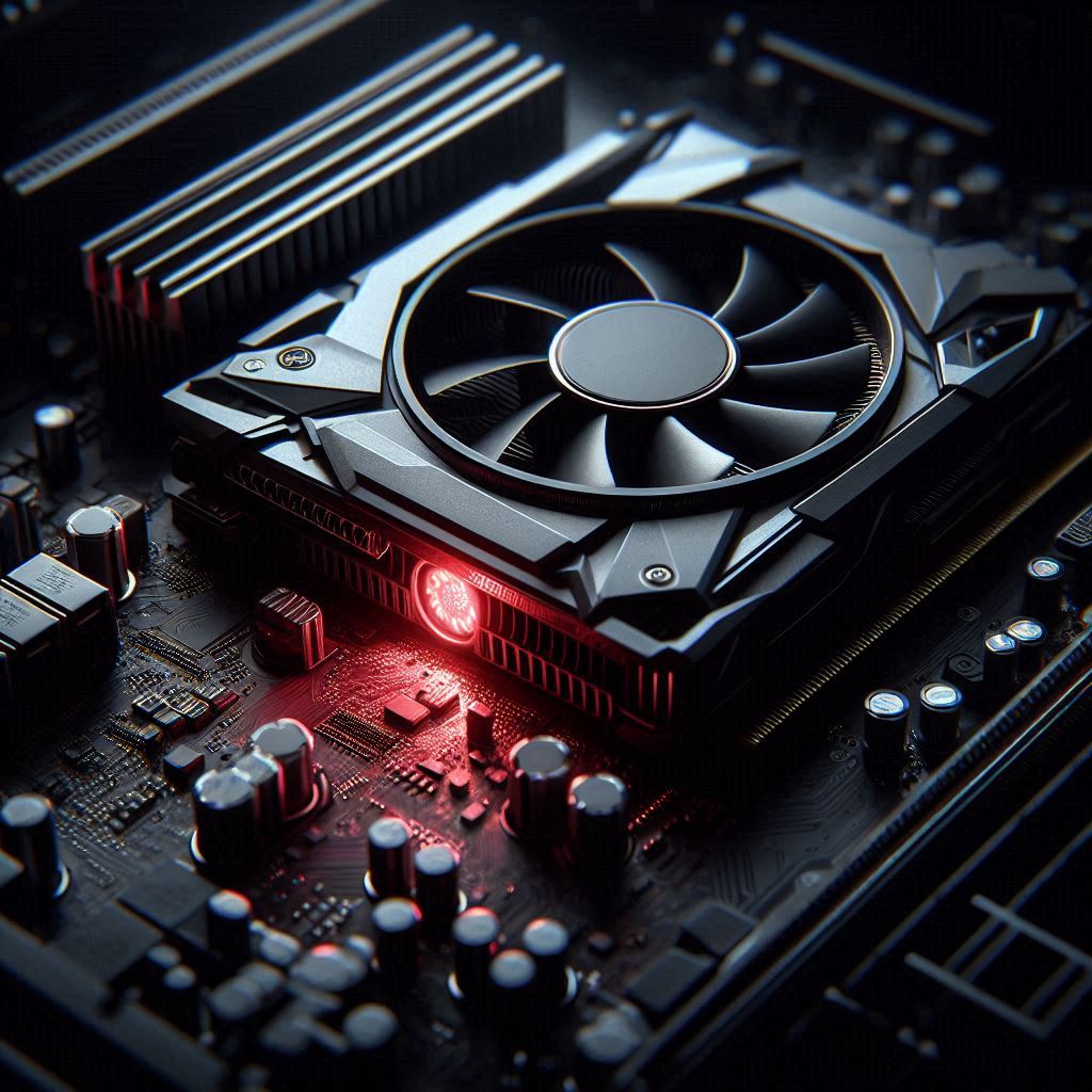 A glowing red warning light on a high-end GPU indicating a CUDA device-side assert triggered error in a local LLM setup.