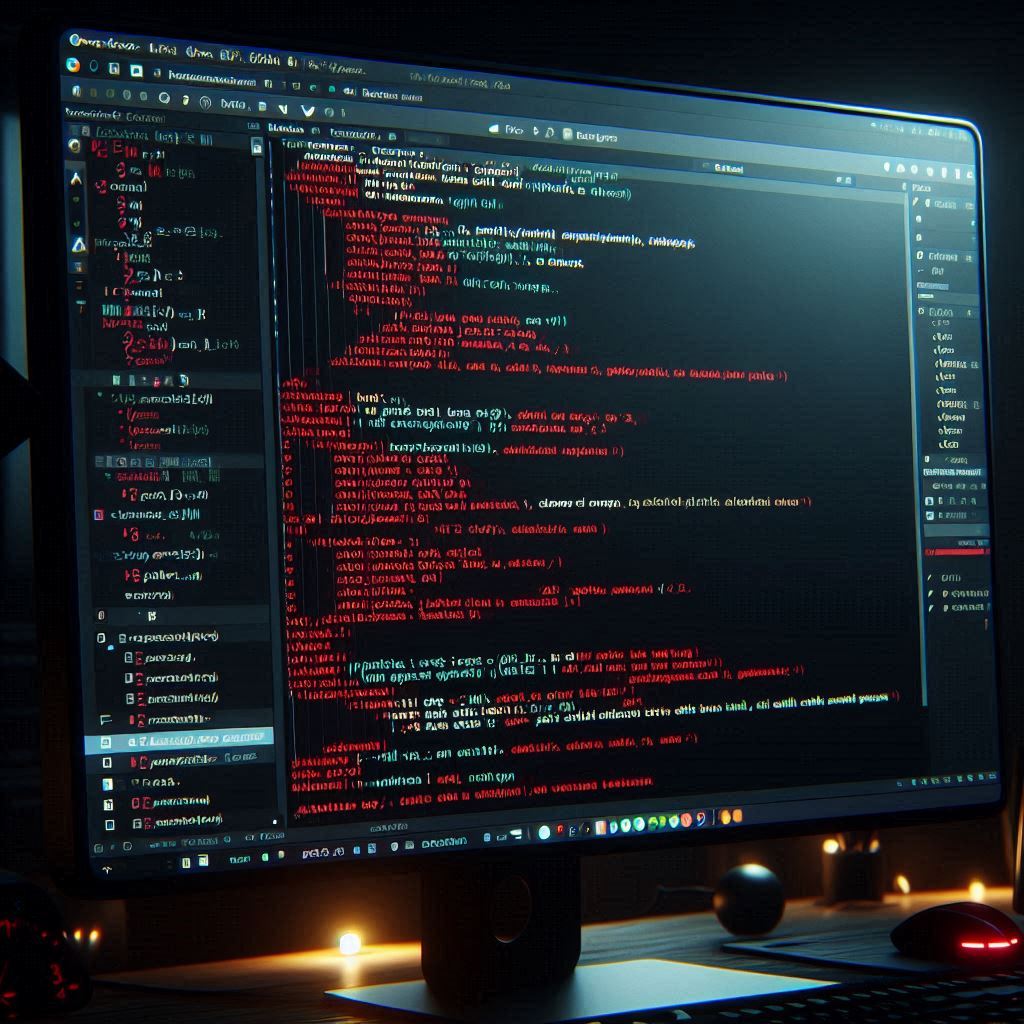 A high-end terminal screen displaying a Python AttributeError on a dark futuristic background with glowing cyan and violet code lines.