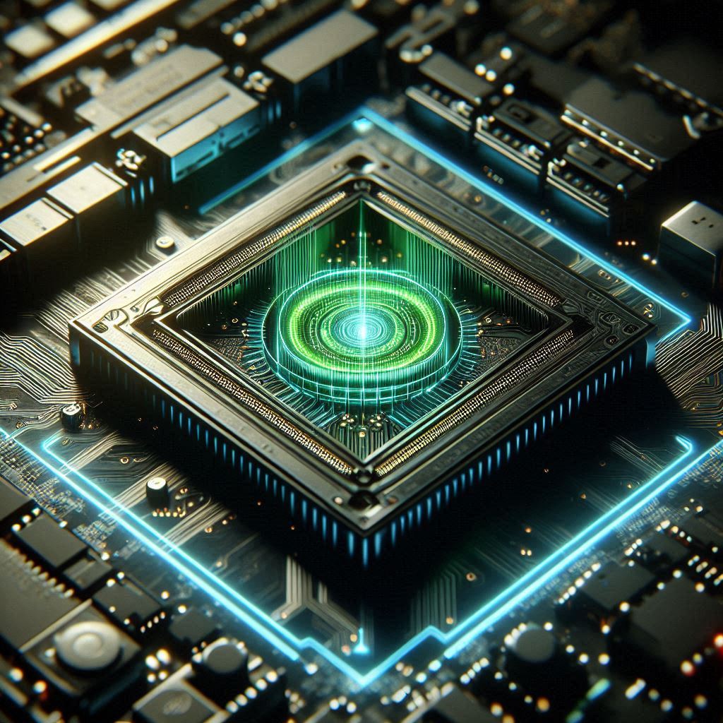 A futuristic glowing blueprint of a processor rejecting a cybernetic core with holographic warning rings.