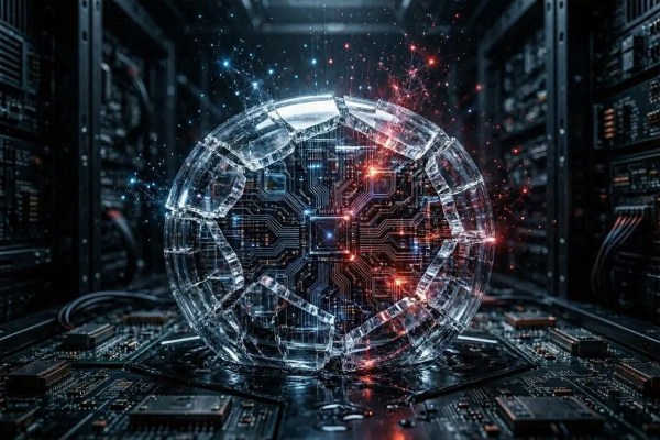 Conceptual macro shot of a shattered data core representing a numerical overflow and NaN tensor corruption in local AI environments.