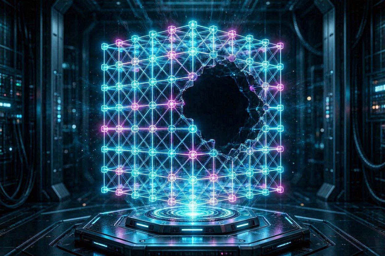 Empty tensor matrix fragmentation representing a data reshaping error.